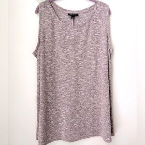 Lane Bryant Scoop-neck Sleeveless Top Pink w/Grey and Silver Thread 18/20 Plus